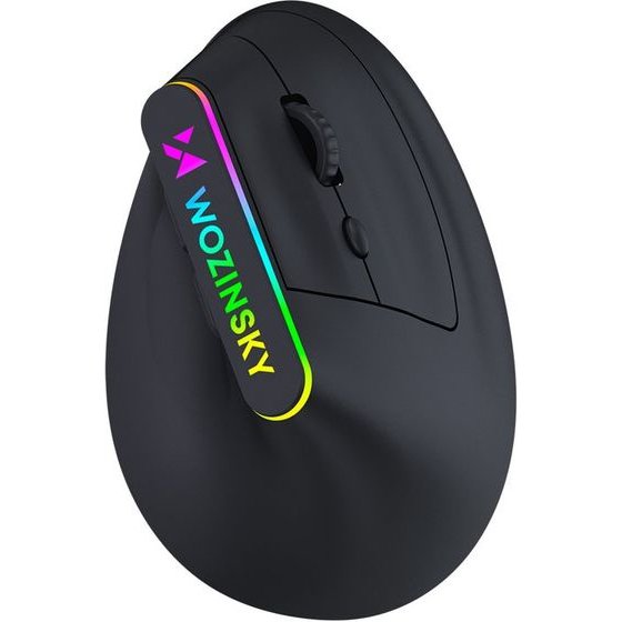 Wozinsky Wireless Vertical Ergonomic Gaming Mouse 3600 Dpi With Rgb Backlight - Black 5907769388231 - (WMG-1164)