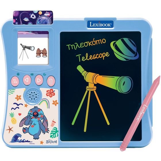 Lexibook Bilingual Educational Card Reader: Stitch Bilingual Interactive Card Reader Game With Pad (25.JCR20Di8)