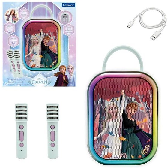 Lexibook Wireless Speaker With Microphone: Frozen Bluetooth Karaoke With 2 Wireless Microphones (25.BTC030FZ)
