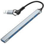 Gembird 7-Port Usb Hub (1X Usb 3.2 + 6X Usb 2.0) USB-A + USB-C Silver - (UHB-ACM-U3P1U2P6-01)