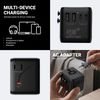 Crong One World Travel Adapter - Universal Gan Travel Adapter 45W UK/EU/US/Au (Black) - (CRGTAGN45BLK)