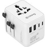 Crong One World Travel Adapter - Universal Gan Travel Adapter 45W UK/EU/US/Au (White) - (CRGTAGN45WHI)