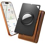 Hurtel Airtag Carbon Fiber Pattern Wallet Card Case - Black 5907769394393 - (WAT-84)