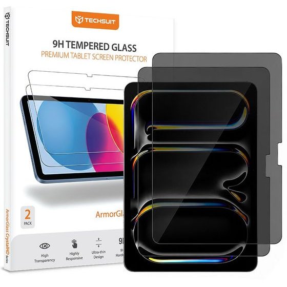 Techsuit - Armorglass Crystalhd (2 pack) - Ipad Pro 13 (2024) / Ipad Pro 13 (2025) / Ipad Air 13 (2024 / 2025 / 2026) - Privacy