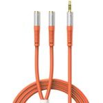 Orico AX2-10 Audio Cable 3.5mm Minijack Splitter For Headphones And Microphone 1m Cable - Orange -AX2-10-OR-Bp - (ORICO-AX2-10-OR-BP)