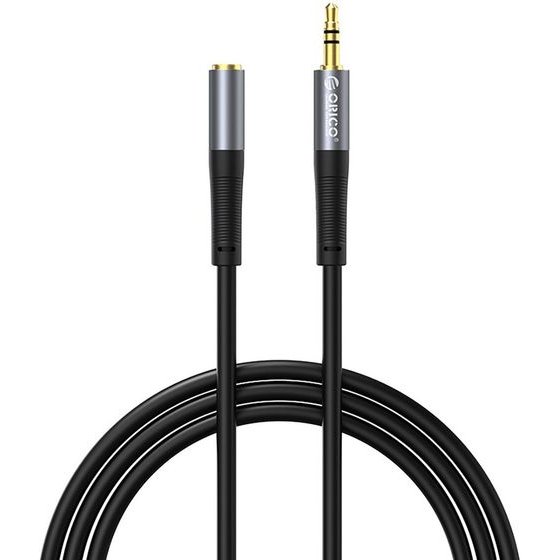 Orico AXF-50 Mini Jack 3.5mm Male To Female Audio Cable 5m - Black -AXF-50-BK-Bp - (ORICO-AXF-50-BK-BP)