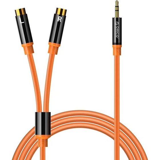 Orico Axrf Audio Cable Mini Jack 3.5 Mm To 2x Rca Female 3 m - Orange -AXRF-30-OR-Bp - (ORICO-AXRF-30-OR-BP)