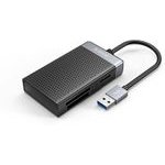Orico CL4D-A3 USB-A 3.0 Sd Microsd Cf Ms 5 Gb/s Memory Card Reader - Black And Silver -CL4D-A3-BK-Bp - (ORICO-CL4D-A3-BK-BP-HU)