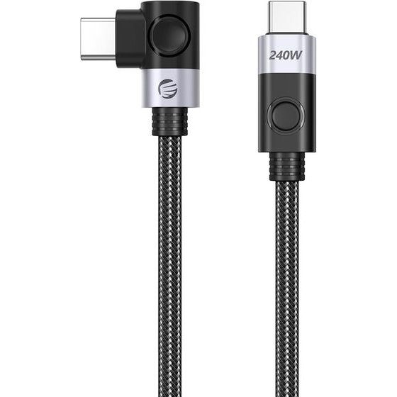Orico CW240 USB-C To USB-C Pd 240W 2m Angled Cable - Black -CW240-20-BK-Bp - (ORICO-CW240-20-BK-BP)