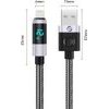Orico LDA2L USB-A To Lightning Cable 12W With Led Display 0.5m - Black And Silver -LDA2L-05-BK-Bp - (ORICO-LDA2L-05-BK-BP)