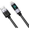 Orico LDA2L USB-A To Lightning Cable 12W With Led Display 0.5m - Black And Silver -LDA2L-05-BK-Bp - (ORICO-LDA2L-05-BK-BP)