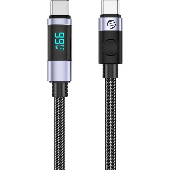 Orico LDC2C USB-C - USB-C Pd 100W Cable With Led Display 480 Mbps 3 m - Black -LDC2C-30-BK-Bp - (ORICO-LDC2C-30-BK-BP)