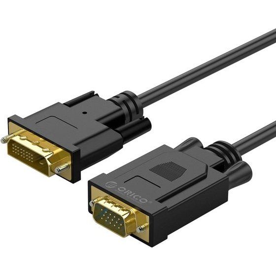 Orico XD-Ditv Cable Dvi 24+1 Vga Full Hd Adapter 5 m - Black -XD-DITV-50-BK-Bp - (ORICO-XD-DITV-50-BK-BP)