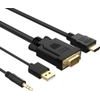 Orico XD-Vath Vga And Mini Jack 3.5 Mm To Hdmi Full Hd 60 Hz Cable With Usb Power 5 m - Black -XD-VATH-50-BK-Bp - (ORICO-XD-VATH-50-BK-BP)