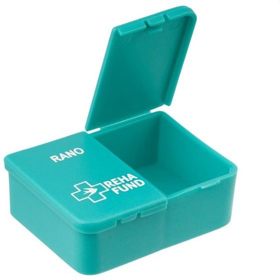 Reha Fund One-Day Pill Organizer For 2 Times Of Day REHAFUND, Turquoise - (RF-350)