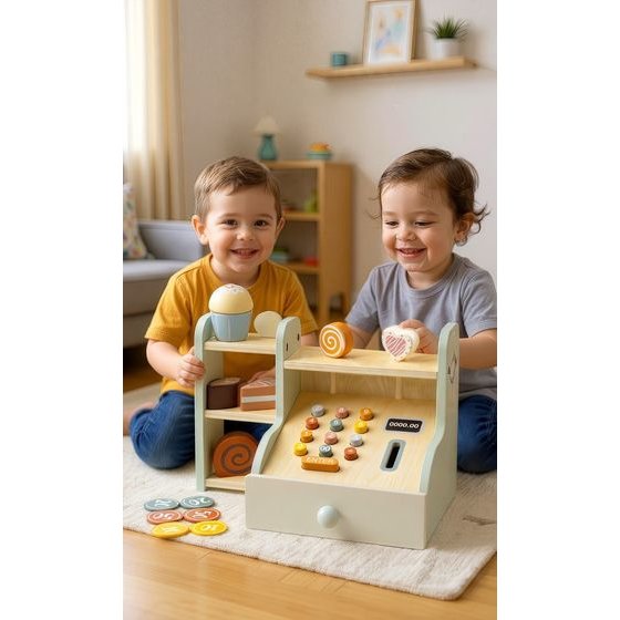 PROMIS Wooden Cash Register For Children - (KS25)