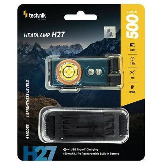 Technik H27 ����������������� ����� ������� Led Usb Type-C IPX4 500 Lm - (MT-H27)