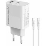 Powertech ��������� ������ �� �������, USB/USB-C, 30W, GaN, ������ - (PT-1636)