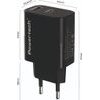 Powertech ��������� ������ �� �������, USB/USB-C, 30W, GaN, ������ - (PT-1638)