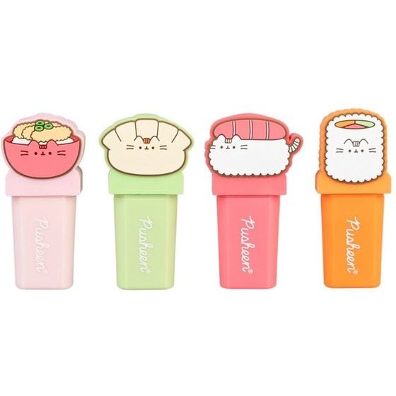 Pusheen - Highlighter Set 4 Colors With 3D Sushi Roll Topper - (SST002)