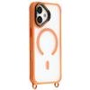 Hurtel Iphone 17 Case With Adjustable Crossbody Lanyard And Magsafe Compatible Camera Frame As a Stand - Orange - (6601191395B)