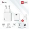 iNOS ��������� �������� ������� �������� �� ����� Usb C Pd Qc 3.0 20W & Usb C ������� 1m ����� - (INOSNS-76716)