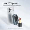 Vention Mini 10000mAh Power Bank (USB-C + USB-A) With Built-In Lanyard 22.5W Gray Led Display Type - (FKOH0)