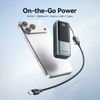 Vention Mini 10000mAh Power Bank (USB-C + USB-A) With Built-In Lanyard 22.5W Gray Led Display Type - (FKOH0)