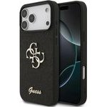 Guess Pu Fixed Glitter 4G Metal Logo Case For Iphone 18 Pro Max Black - (GUHCP18XHG4SGK)