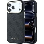 Guess Pu Leather 4G Gold Frame Magsafe Case For Iphone 18 Pro Max Black - (GUHMP18XG4GFCK)