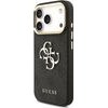 Guess Pu Leather 4G Metal Logo Gold Frame Case For Iphone 18 Pro Black - (GUHCP18L4GMGCGR)