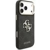 Guess Pu Leather 4G Metal Logo Gold Frame Case For Iphone 18 Pro Max Black - (GUHCP18X4GMGCGR)