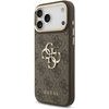 Guess Pu Leather 4G Metal Logo Gold Frame Case For Iphone 18 Pro Max Brown - (GUHCP18X4GMGCBR)