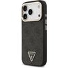 Guess Pu Leather 4G Strass Triangle Logo Gold Frame Magsafe Case For Iphone 18 Pro Black - (GUHMP18LP4GTDGMK)
