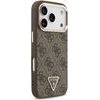 Guess Pu Leather 4G Strass Triangle Logo Gold Frame Magsafe Case For Iphone 18 Pro Brown - (GUHMP18LP4GTDGMW)