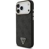 Guess Pu Leather 4G Strass Triangle Logo Gold Frame Magsafe Case For Iphone 18 Pro Max Black - (GUHMP18XP4GTDGMK)