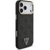 Guess Pu Leather 4G Strass Triangle Logo Gold Frame Magsafe Case For Iphone 18 Pro Max Black - (GUHMP18XP4GTDGMK)
