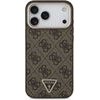 Guess Pu Leather 4G Strass Triangle Logo Gold Frame Magsafe Case For Iphone 18 Pro Max Brown - (GUHMP18XP4GTDGMW)