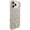Guess Pu Leather 4G Strass Triangle Logo Gold Frame Magsafe Case For Iphone 18 Pro Max Pink - (GUHMP18XP4GTDGMP)