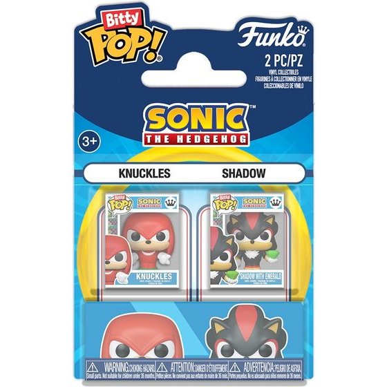 Funko Bitty Pop! 2-Pack: Sonic The Hedgehog - Knuckles & Shadow With Emerald Vinyl Figures