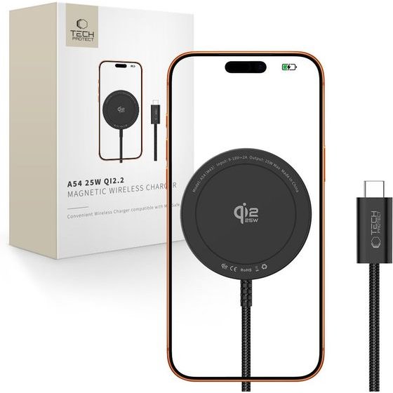 Tech-Protect A54 Magnetic Magsafe Wireless Charger 25W QI2.2 BLACK