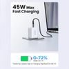 Ugreen Wall Charger X524 (65055), 45W, 3A, 1 x USB-C, With USB-C Cable, White