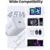 Ugreen Wall Charger X524 (65055), 45W, 3A, 1 x USB-C, With USB-C Cable, White