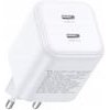 Ugreen Wall Charger X526 (65154), 45W, 3A, 2 x USB-C, White