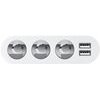 Hoco Car Charger Splitter 3in1 With Digital Display + 2 x Usb A 2,1A Z13 silver
