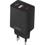 Maxlife MXTC-13-20AC Pd Qc Charger 1x USB-C 1x Usb 20W black