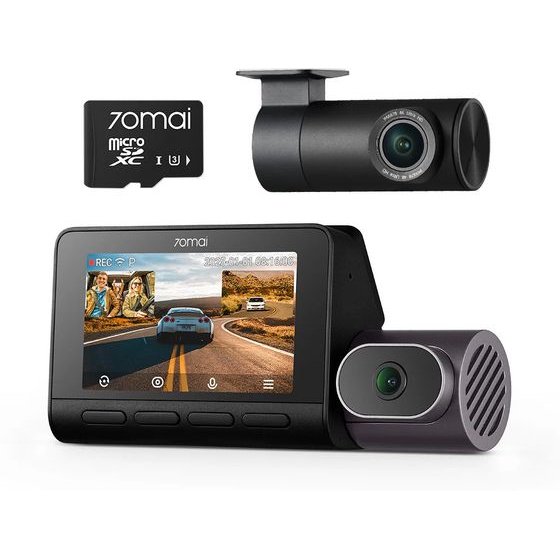 70MAi Dash Cam 4K T800 & 1080 Rear Cam. & 128GB Sd 3-Channel w/ Dual 4K, IMX678, Ai Detection - (T800-2 128G)