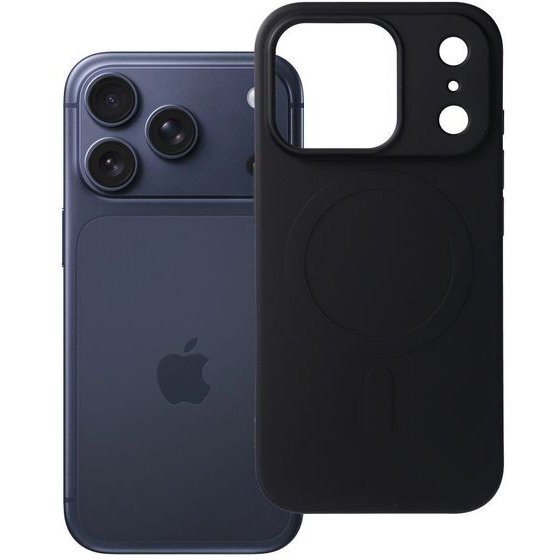 Case For Iphone 17 Pro / 18 Pro Silicone Mag Cover Compatible With Magsafe (Big hole) Black OEM