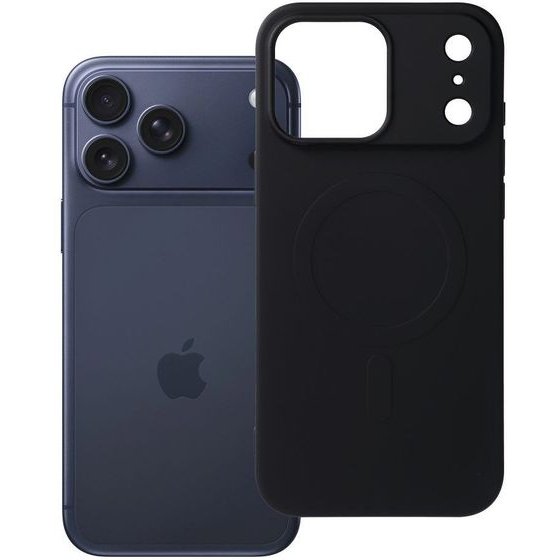 Case For Iphone 17 Pro Max / 18 Pro Max Silicone Mag Cover Compatible With Magsafe (Big hole) Black OEM