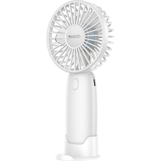 Yesido - Mini Handheld Fan (YF15) - with Phone Stand, 3x Speed Levels, Low Noise, 1200mAh - White